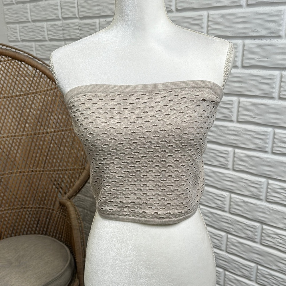 NWT! Aerie Beige Crochet Tube Top